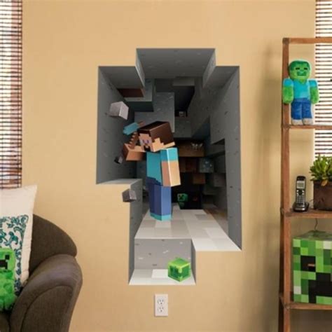 3D Minecraft wall decals