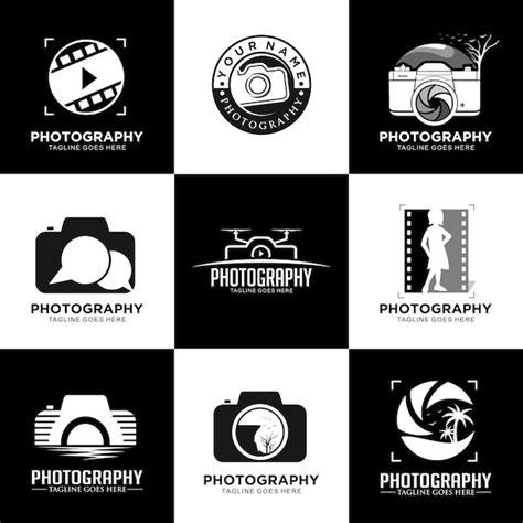 Premium Vector | Photography logo design creative concept with black ...