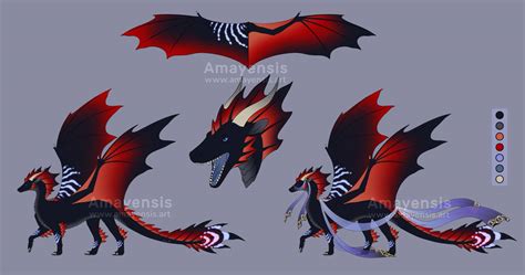 Black and red dragon design and ref - Commission by Amayensis-Fireheart ...