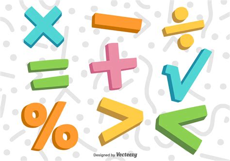 Vector 3D Colorful Math Symbols - Download Free Vector Art, Stock ...