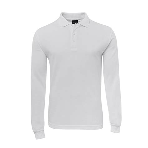 WHITE LONG SLEEVE POLO - 210XL