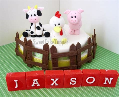 Farm Animal Cake Toppers | Etsy