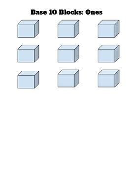 Base 10 Blocks: Ones and Tens Manipulatives by HavingfunwithK1 | TPT