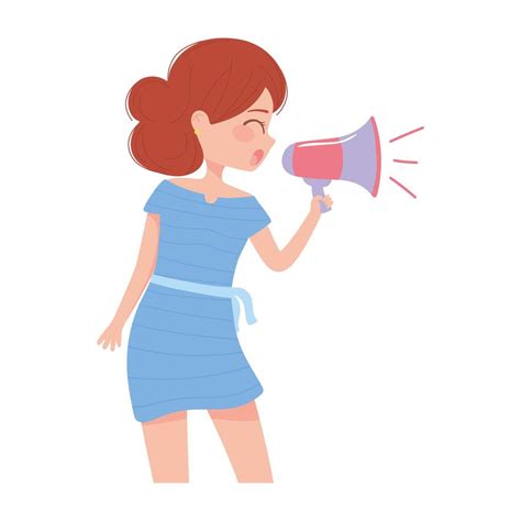 young woman with megaphone cartoon 2759516 Vector Art at Vecteezy