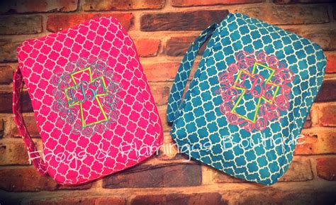 Monogrammed bible covers Quatrefoil Bible covers