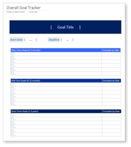 GTD Smart Goals (Overall Goal Tracker) - Templates for OneNote by ...