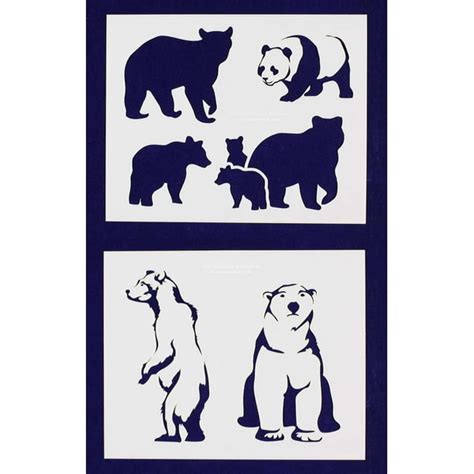 Bear Stencils - 2 Piece Set - 8 X 10 Inches - Walmart.com - Walmart.com