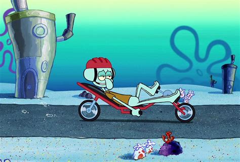 In The SpongeBob SquarePants Movie (2004) Squidward uses a recumbent ...