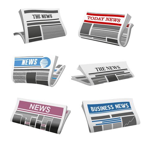 Newspaper daily news vector isolated icons 13061001 Vector Art at Vecteezy