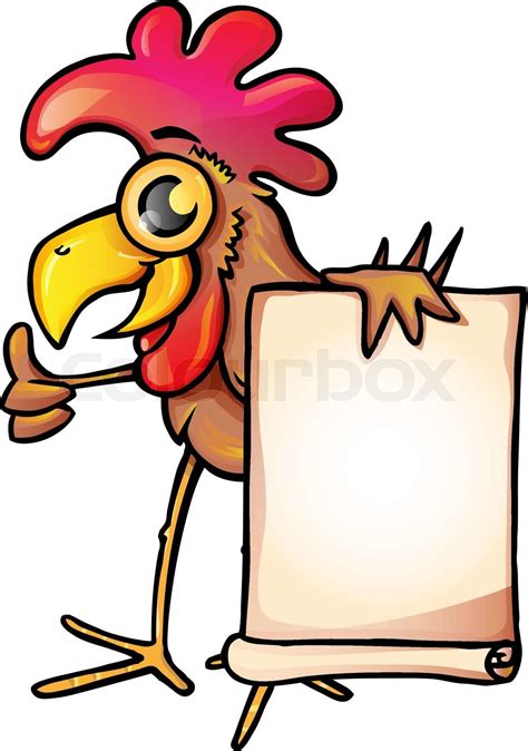 chicken with banner | Stock vector | Colourbox