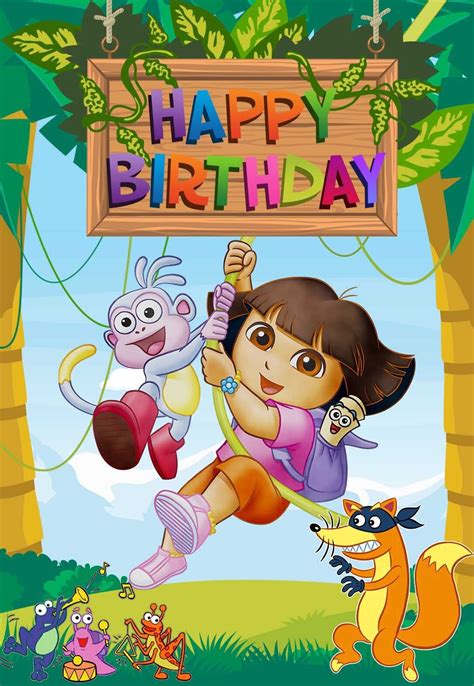 Dora the Explorer Birthday Cards (free) — PRINTBIRTHDAY.CARDS ...