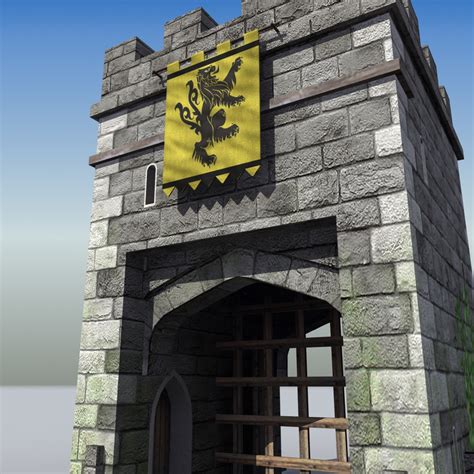 3d medieval castle gatehouse model