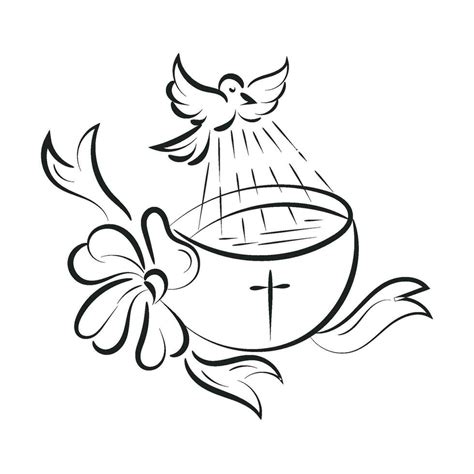 Catholic Baptism Symbols Clipart