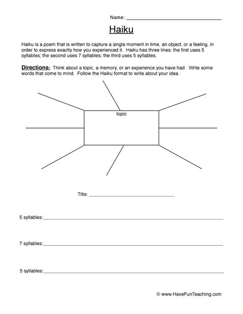 Writing a haiku poem • Teacha! - Worksheets Library