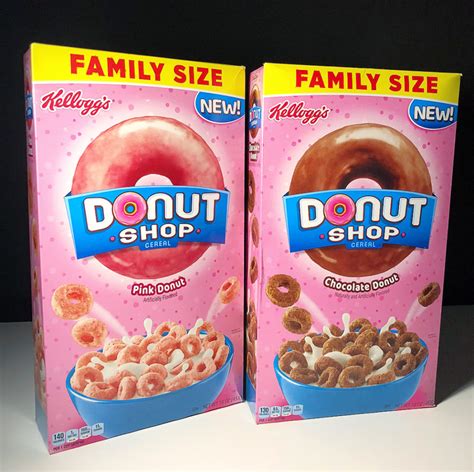 REVIEW: Kellogg's Donut Shop Cereal (Chocolate Donut & Pink Donut ...