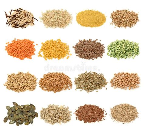 Cereal,grain and seeds. Collection isolated on white background , #spon ...