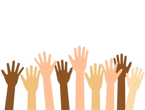 Vector illustration raised hands isolated on white background 538151 ...