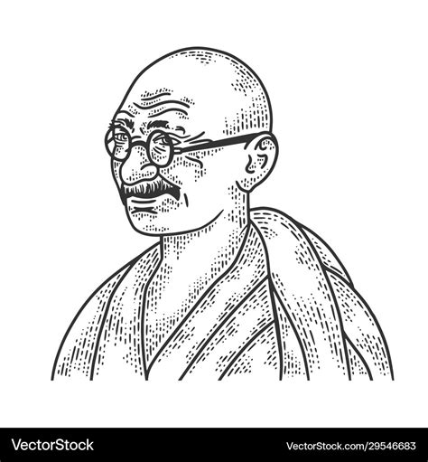 Mahatma gandhi sketch Royalty Free Vector Image