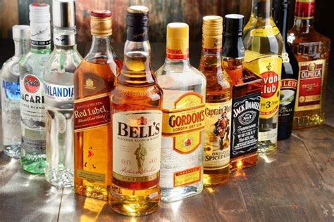 Bottles of Assorted Hard Liquor Brands Editorial Stock Image - Image of ...