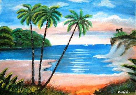 The Beach colorful Landscape Painting by Manjiri Kanvinde - Pixels