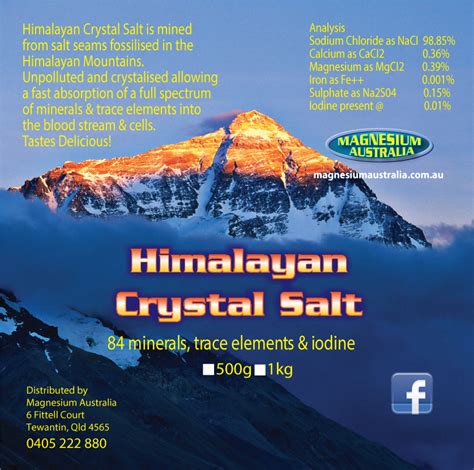 Himalayan Crystal Salt 1kg (Fine) | Shop | Magnesium Australia