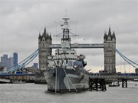 HMS Belfast and Tower Bridge Stock Image - Image of streetscenes ...