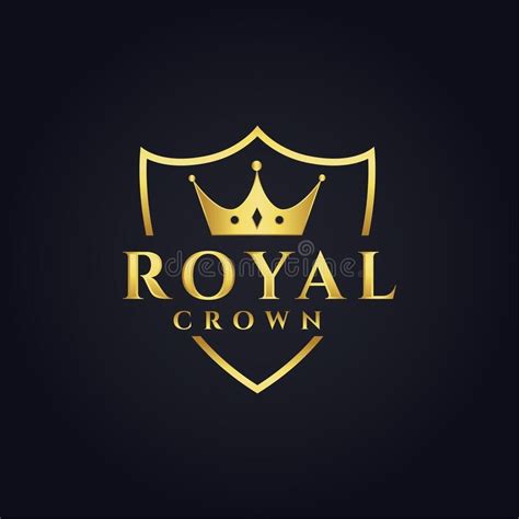 Royal Logo Concept Design with Crown Shape Stock Vector - Illustration ...