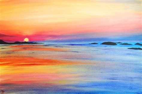 Sunset Painting Watercolor at PaintingValley.com | Explore collection ...