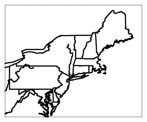 Blank Map Of Northeast Region States | Maps | Printable Maps, Us ...