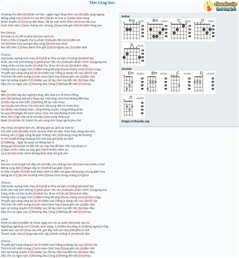 Chord: Tấm Lòng Son - tab, song lyric, sheet, guitar, ukulele | chords.vip