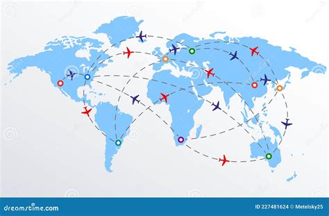 World Map Flight Paths