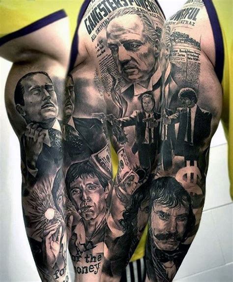 Gangster Themed Full Sleeve Tattoo