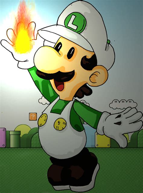 Luigi and the Fire Flower by skyshrouds on DeviantArt