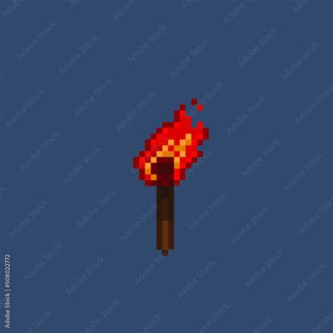 single torch in pixel art style Stock Vector | Art style, Pixel art, Art