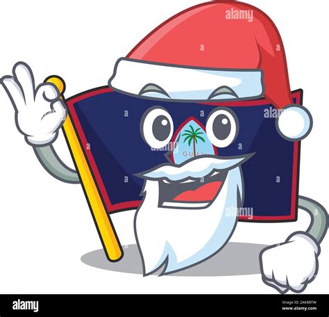 A picture of Santa flag guam mascot picture style with ok finger Stock ...