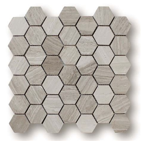 Driftwood Marble 2 Inch Hexagon Mosaic Tiles – Rocky Point Tile ...