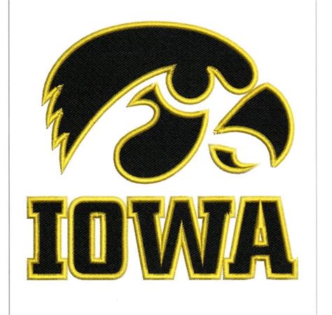 Embroidery Designs University of Iowa Logo in Black and Gold 2 | Etsy