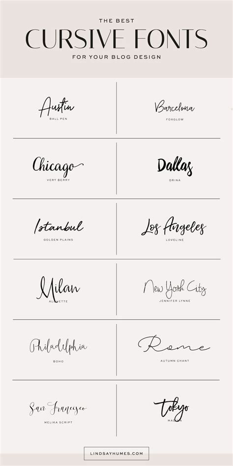 the best cursive font styles for your blog