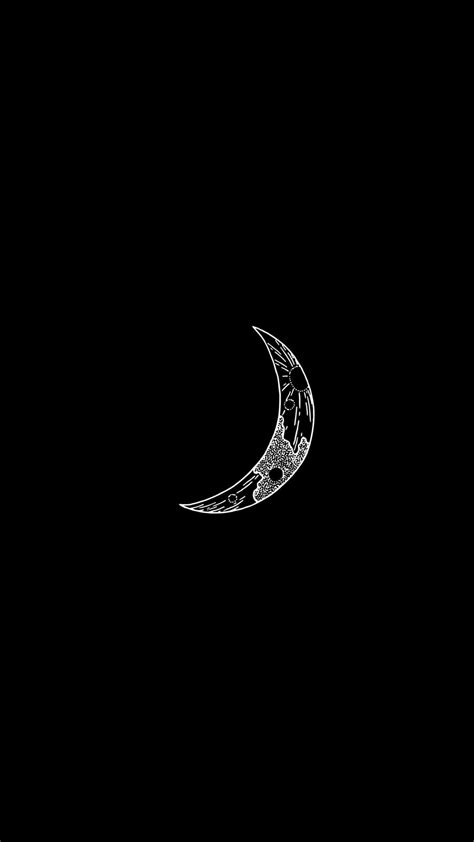 The Moon and its Phases - Black Background Minimalist Wallpaper ...