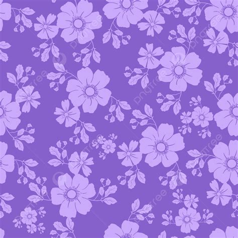 Flower Seamless Pattern With Purple Color Background, Wallpaper ...