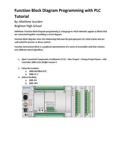 Tutorial 06 Function Block Diagram Programming With PLC Tutorial | PDF ...