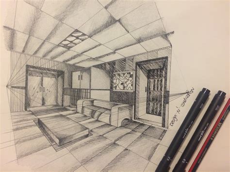 Two Point Perspective Drawing Room - Image to u