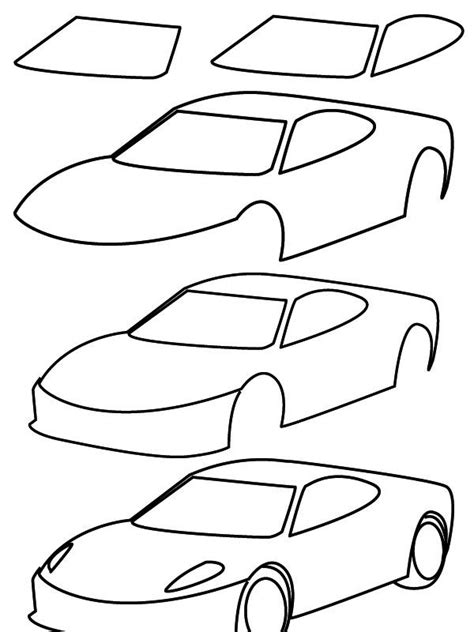 drawing car | Simple car drawing, Easy drawings for kids, Car drawings