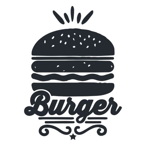 Burger Logo Food Logotype Silhouette PNG & SVG Design For T-Shirts