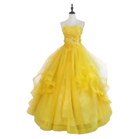 Popular Belle Yellow Dress-Buy Cheap Belle Yellow Dress lots from China ...