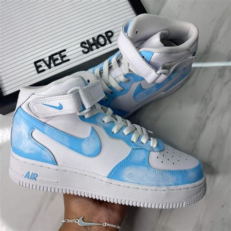 Custom Nike Air Force 1 💙☁️💙💙