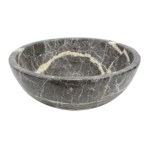 Onyx Marble Designs Round Marble Stone Vessel Sink in Antique Gray SNK ...