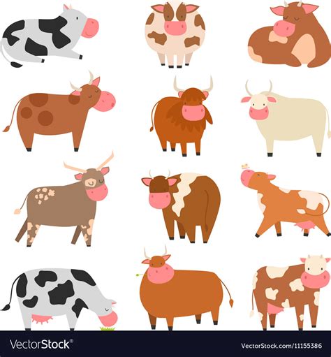 Cartoon cow characters Royalty Free Vector Image