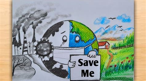 Save Environment Save Earth Drawing / Save Environment Poster Drawing ...