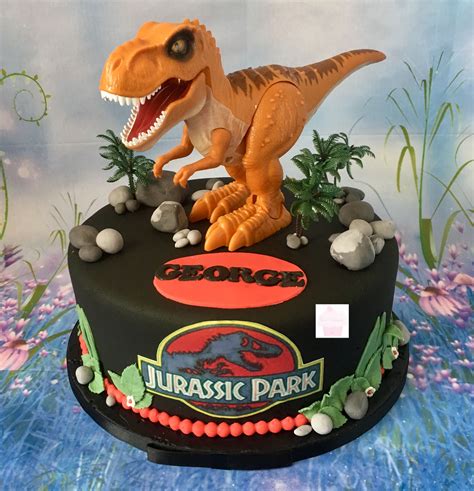 Jurassic park themed birthday cake | Dinosaur birthday cakes, Boy ...